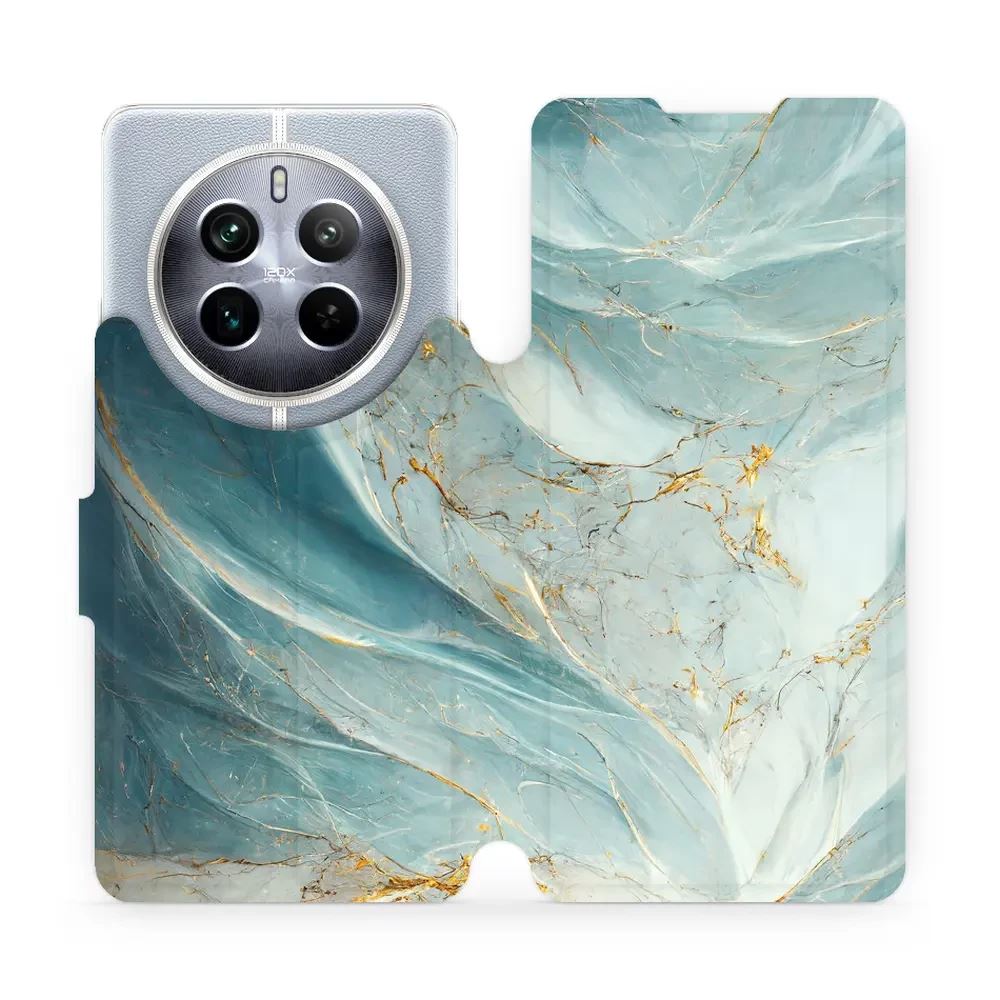Flipové pouzdro Mobiwear - Realme 12 Pro 5G - VP34S Zelenkavý a zlatavý mramor