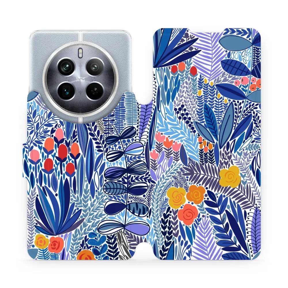 Flipové pouzdro Mobiwear - Realme 12 Pro Plus 5G - MP03P Modrá květena