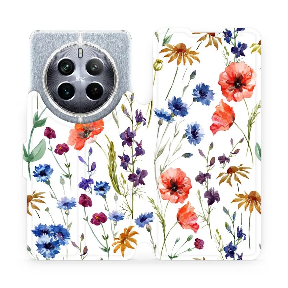 Flipové pouzdro Mobiwear - Realme 12 Pro Plus 5G - MP04S Luční kvítí