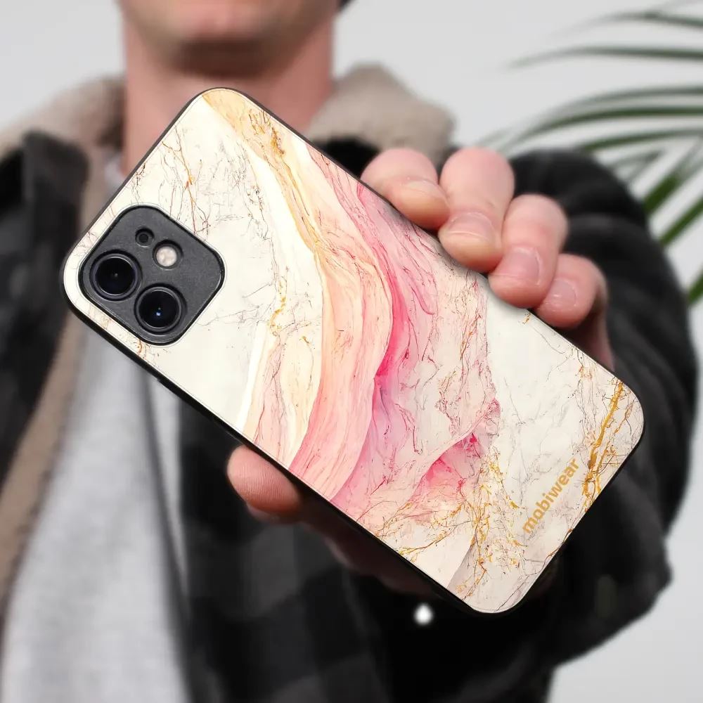 Lesklý kryt na mobil Samsung Galaxy Z Fold7 - Mobiwear Glossy G027G, růžový a zlatavý mramor