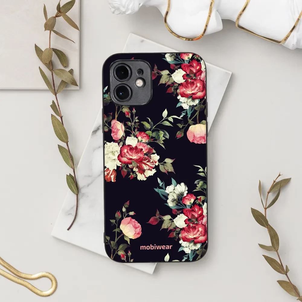 Lesklý kryt na mobil Honor 600 Lite - Mobiwear Glossy G040G, růže na černé