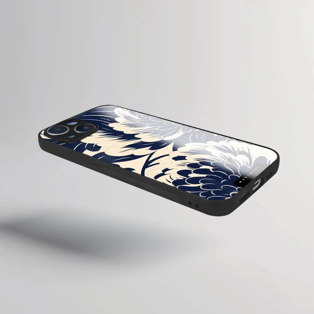 Lesklý kryt na mobil Samsung Galaxy Z Fold7 - Mobiwear Glossy GA40G, modré a béžové květy