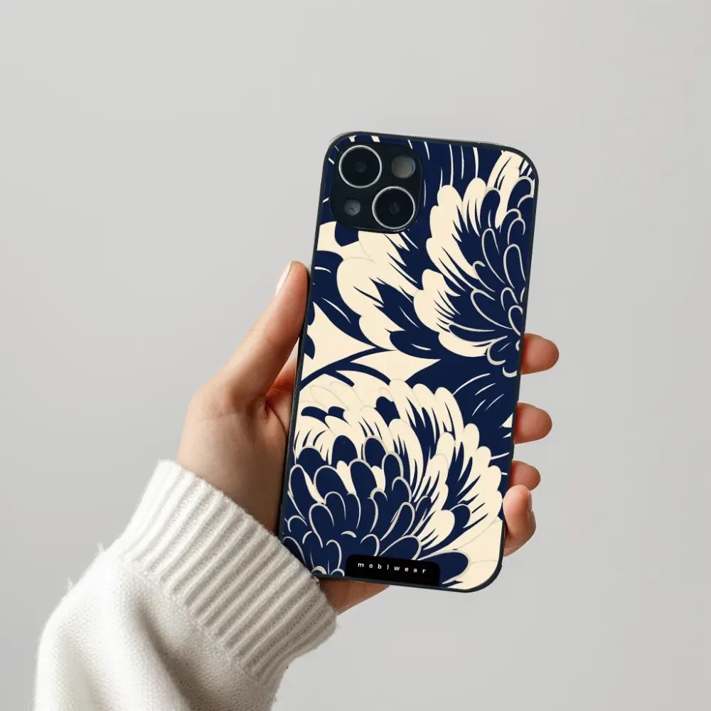 Lesklý kryt na mobil Samsung Galaxy Z Fold7 - Mobiwear Glossy GA40G, modré a béžové květy