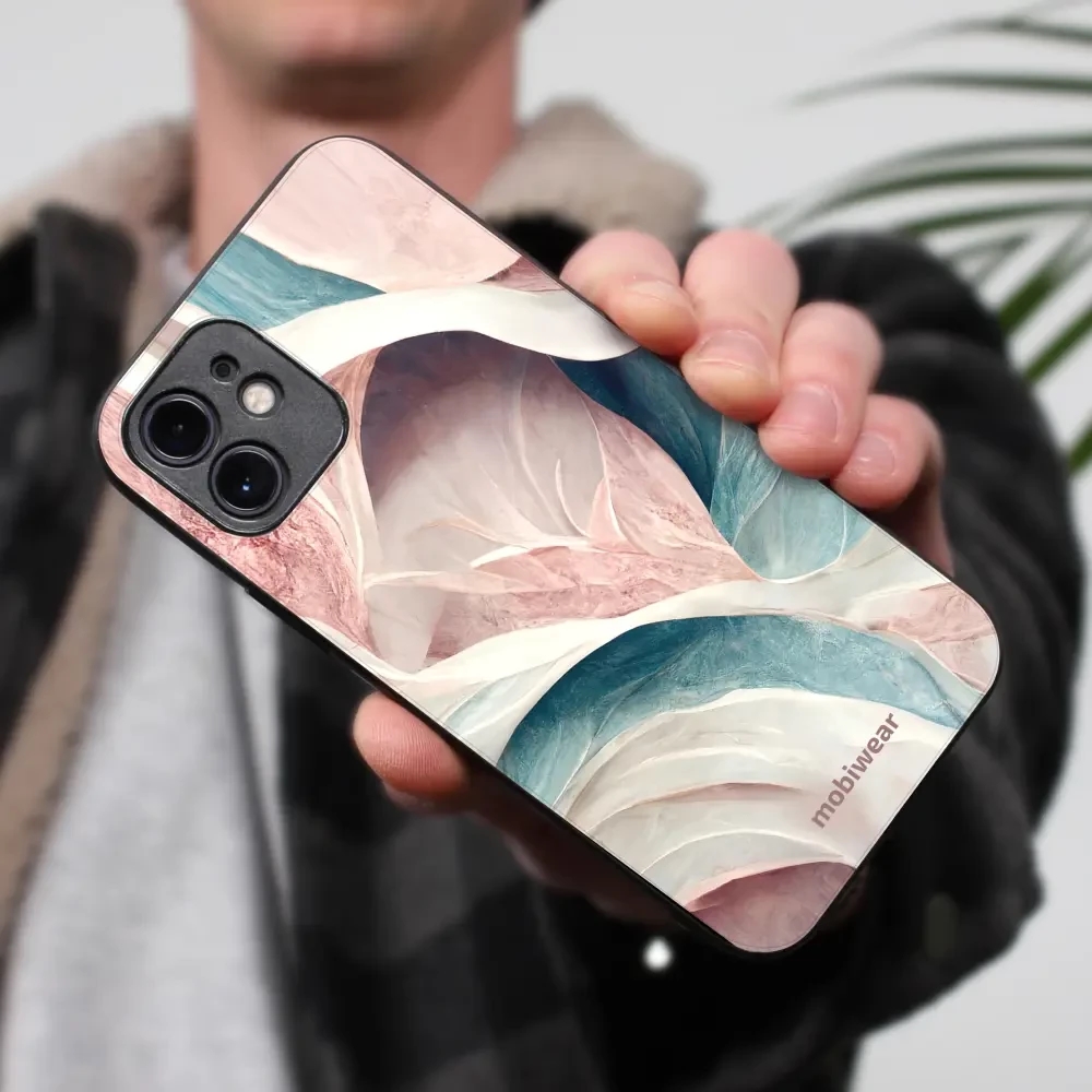 Lesklý kryt Mobiwear Glossy - Xiaomi Redmi 13C - G026G - Růžový a zelenkavý mramor