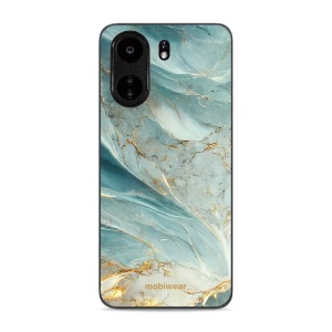 Lesklý kryt Mobiwear Glossy - Xiaomi Redmi 13C - G022G Zelenkavý a zlatavý mramor