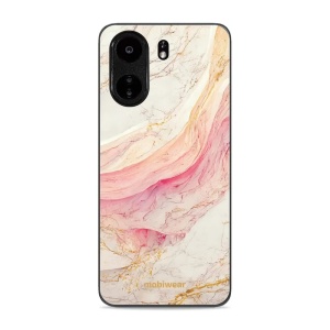 Lesklý kryt Mobiwear Glossy - Xiaomi Poco C65 - G027G - Růžový a zlatavý mramor