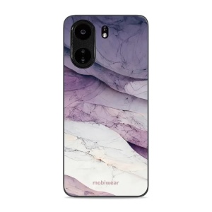 Lesklý kryt Mobiwear Glossy - Xiaomi Poco C65 - G028G - Bílý a fialový mramor