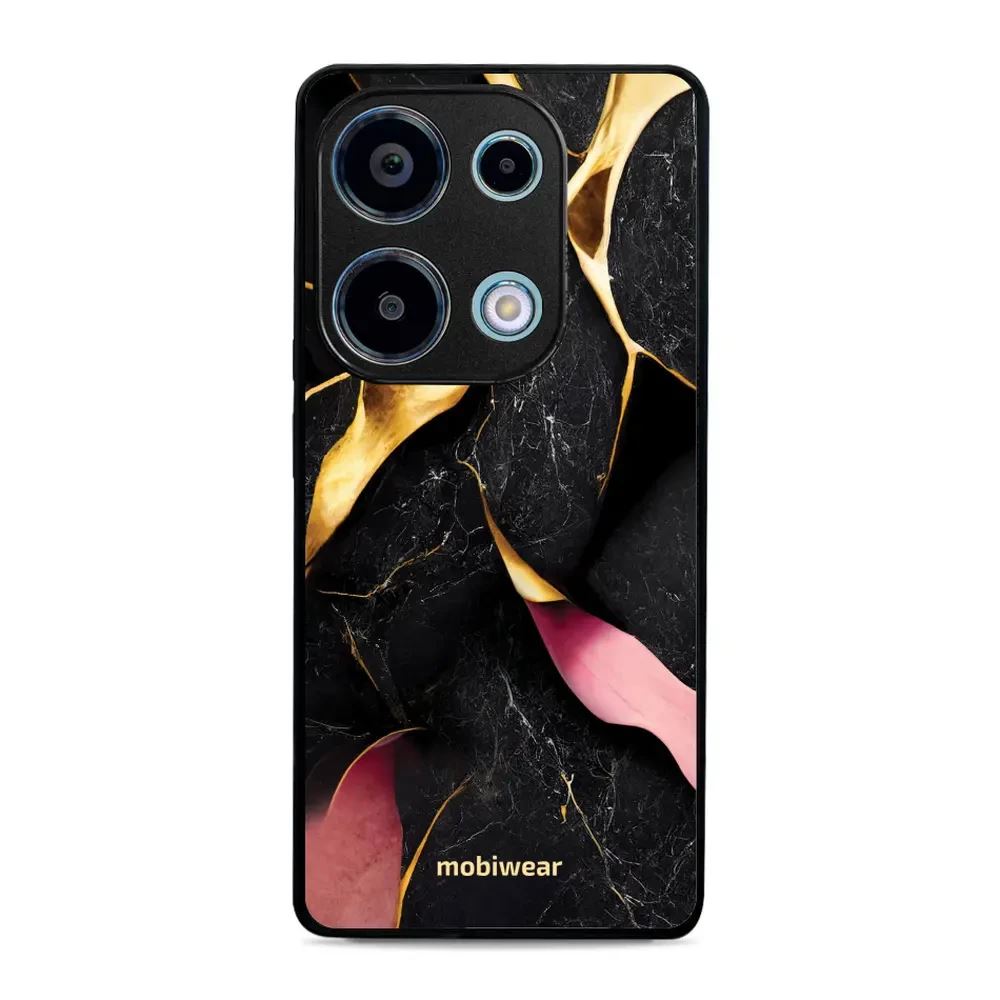 Lesklý kryt Mobiwear Glossy - Xiaomi Redmi Note 13 Pro 4G / Poco M6 Pro 4G - G021G Černý a zlatavý mramor