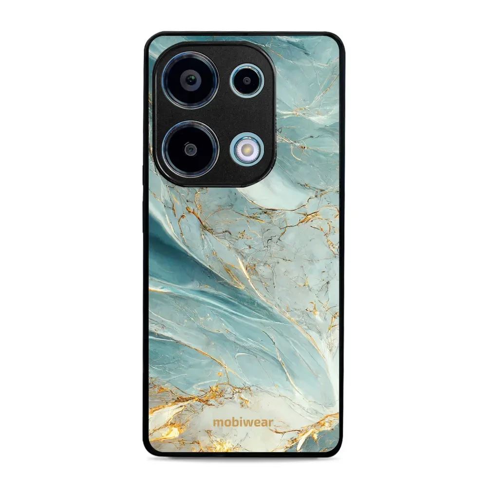 Lesklý kryt Mobiwear Glossy - Xiaomi Redmi Note 13 Pro 4G / Poco M6 Pro 4G - G022G Zelenkavý a zlatavý mramor