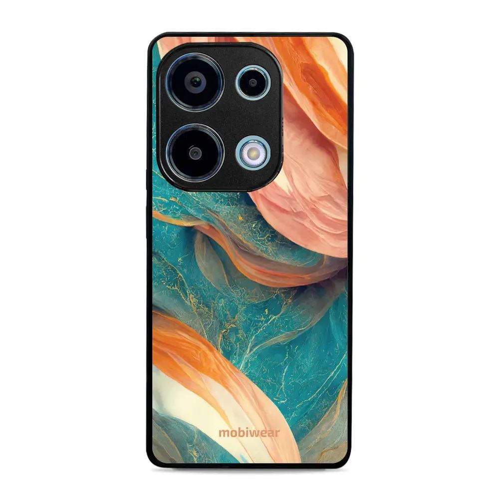 Lesklý kryt Mobiwear Glossy - Xiaomi Redmi Note 13 Pro 4G / Poco M6 Pro 4G - G025G - Azurový a oranžový mramor