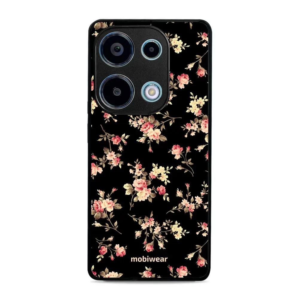Lesklý kryt Mobiwear Glossy - Xiaomi Redmi Note 13 Pro 4G / Poco M6 Pro 4G - G039G - Květy na černé