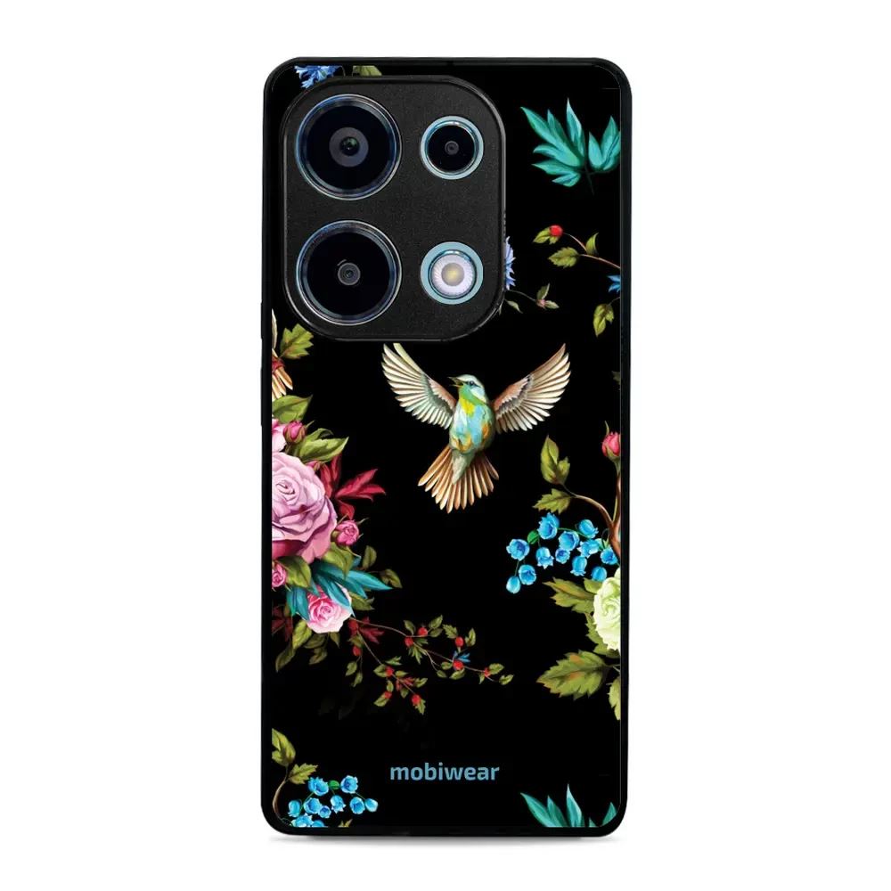 Lesklý kryt Mobiwear Glossy - Xiaomi Redmi Note 13 Pro 4G / Poco M6 Pro 4G - G041G - Ptáček a květy