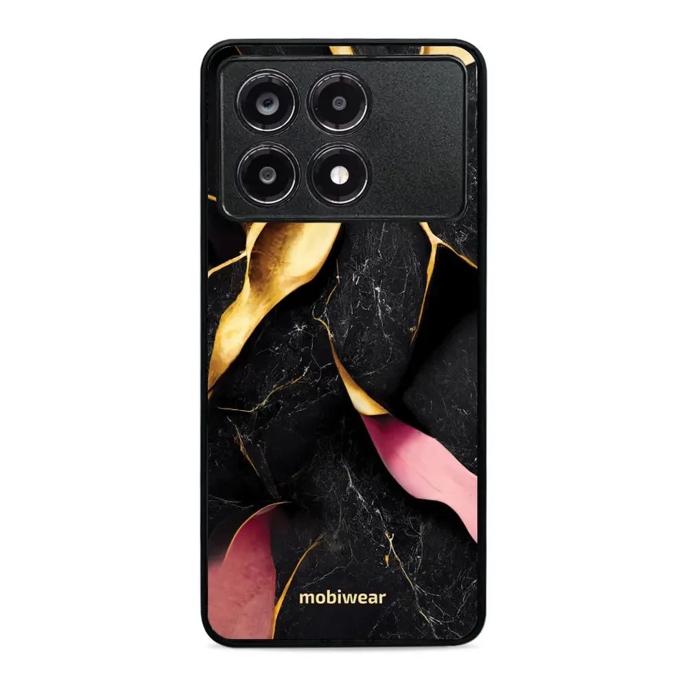 Lesklý kryt Mobiwear Glossy - Xiaomi Poco X6 Pro 5G - G021G Černý a zlatavý mramor