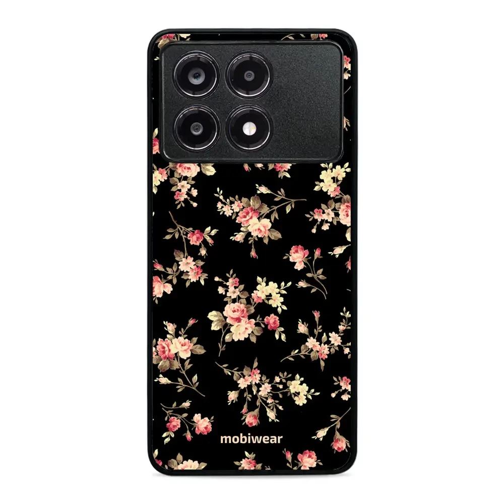 Lesklý kryt Mobiwear Glossy - Xiaomi Poco X6 Pro 5G - G039G - Květy na černé