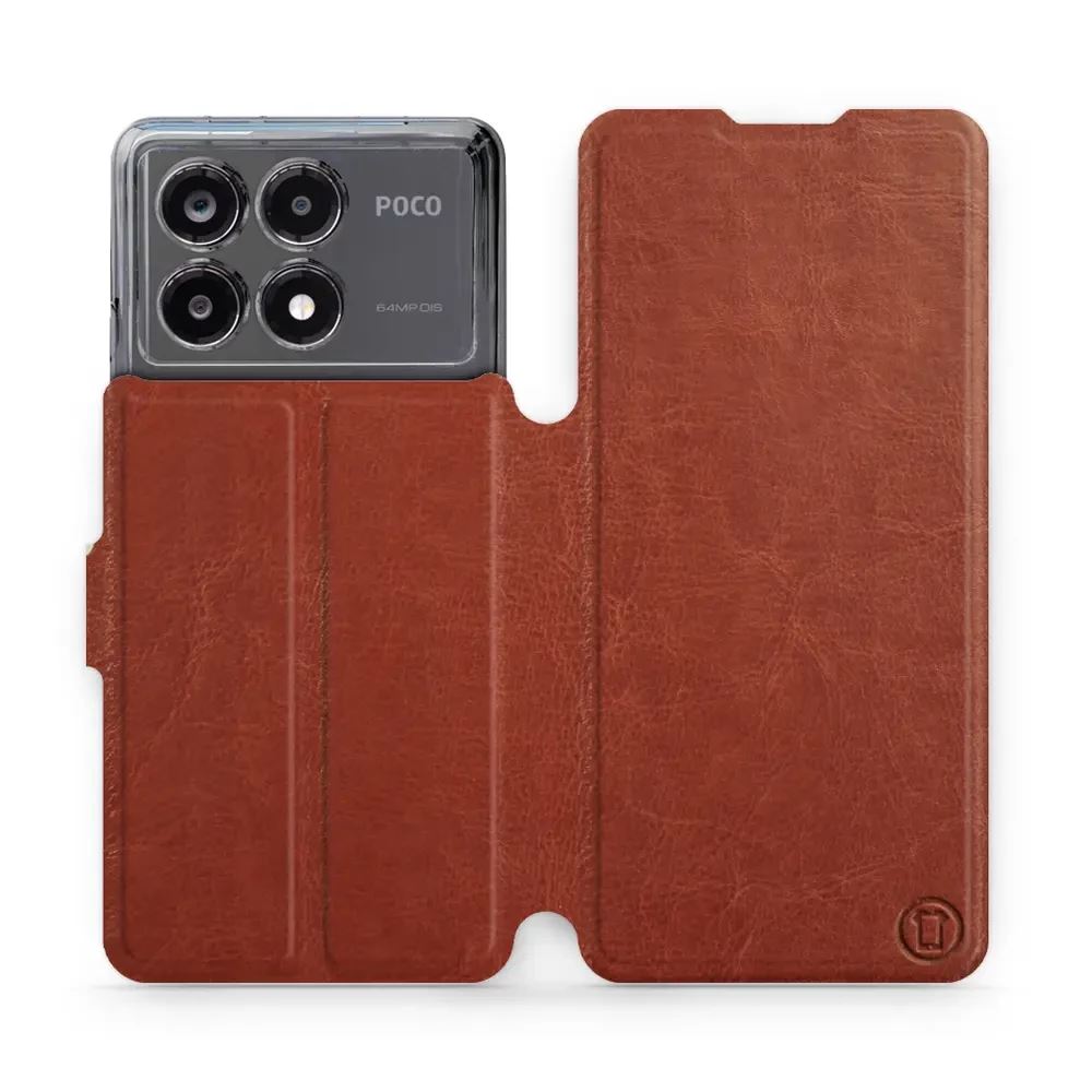 Flipové pouzdro Mobiwear - Xiaomi Poco X6 Pro 5G - Hnědé a šedé