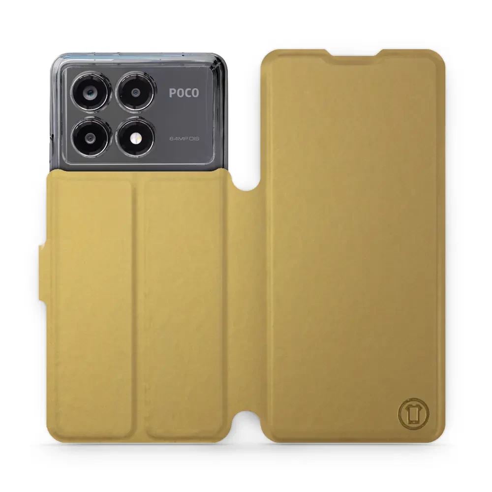 Flipové pouzdro Mobiwear - Xiaomi Poco X6 Pro 5G - Zlatavé a šedé