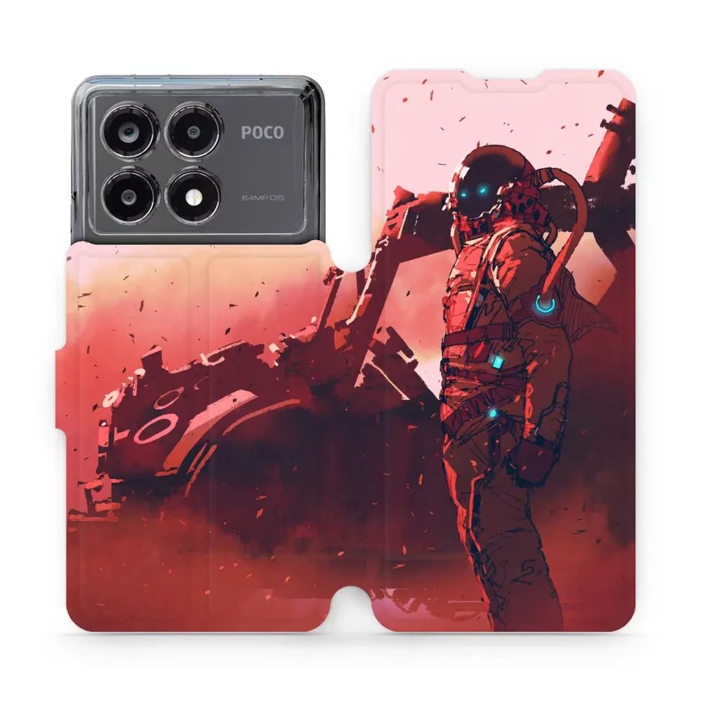 Flipové pouzdro Mobiwear - Xiaomi Poco X6 Pro 5G - MA09S Průzkumník s červeným vozítkem