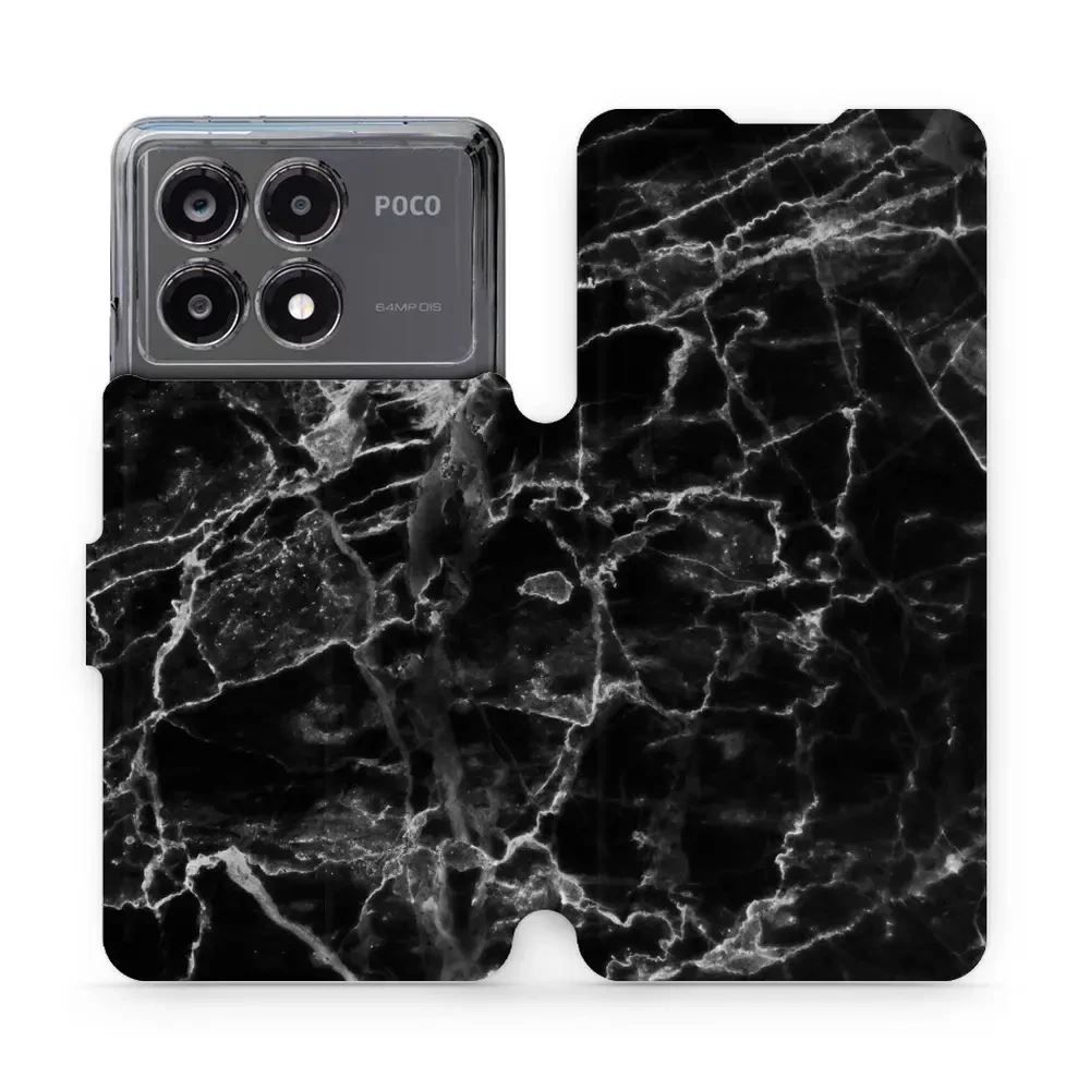 Flipové pouzdro Mobiwear - Xiaomi Poco X6 Pro 5G - V056P Černý mramor