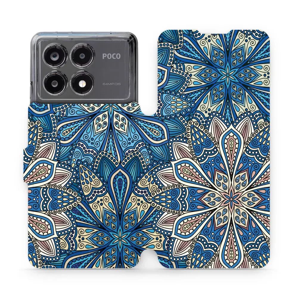 Flipové pouzdro Mobiwear - Xiaomi Poco X6 Pro 5G - V108P Modré mandala květy