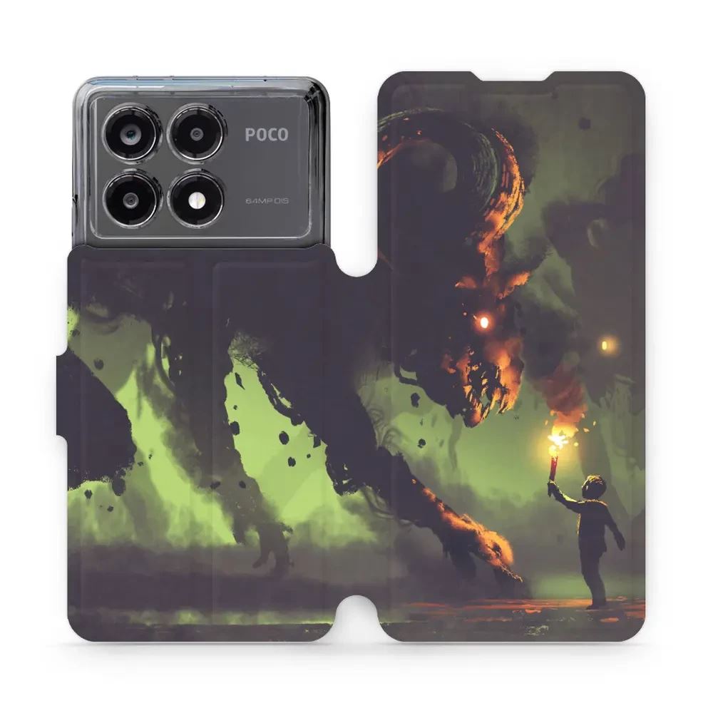 Flipové pouzdro Mobiwear - Xiaomi Poco X6 Pro 5G - VA08P Příšera a kluk s pochodní