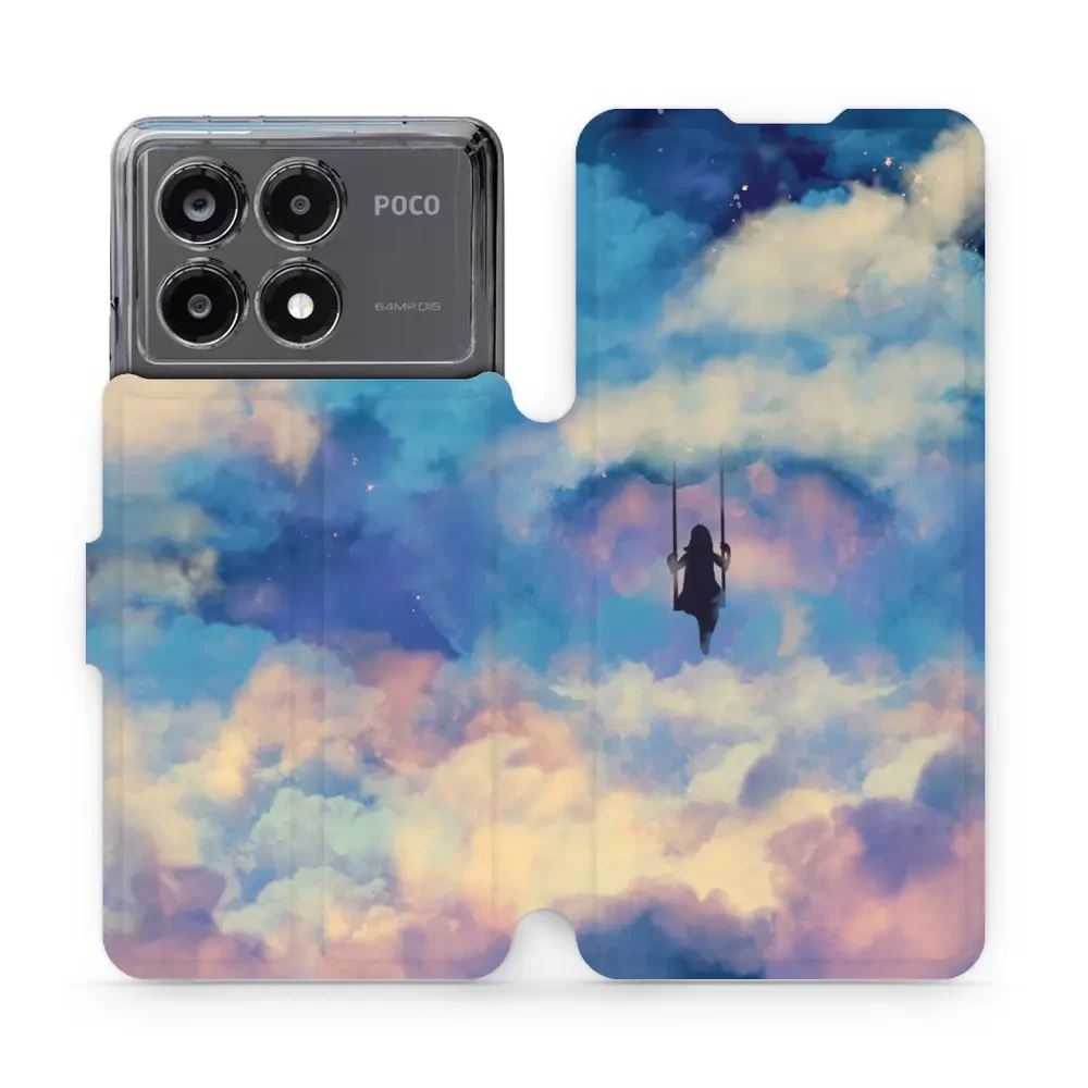 Flipové pouzdro Mobiwear - Xiaomi Poco X6 Pro 5G - MR09S Dívka na houpačce v oblacích