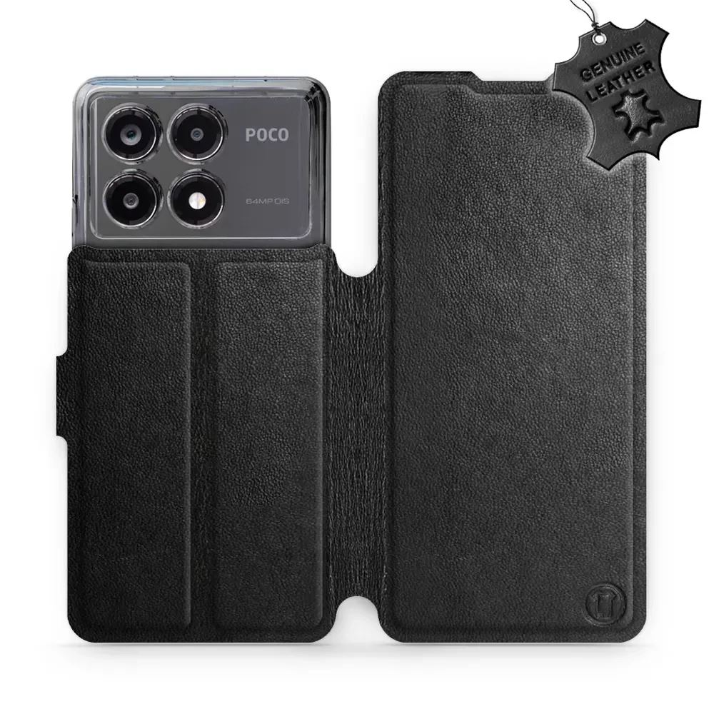 Kožené flip pouzdro Mobiwear - Xiaomi Poco X6 Pro 5G - Černé