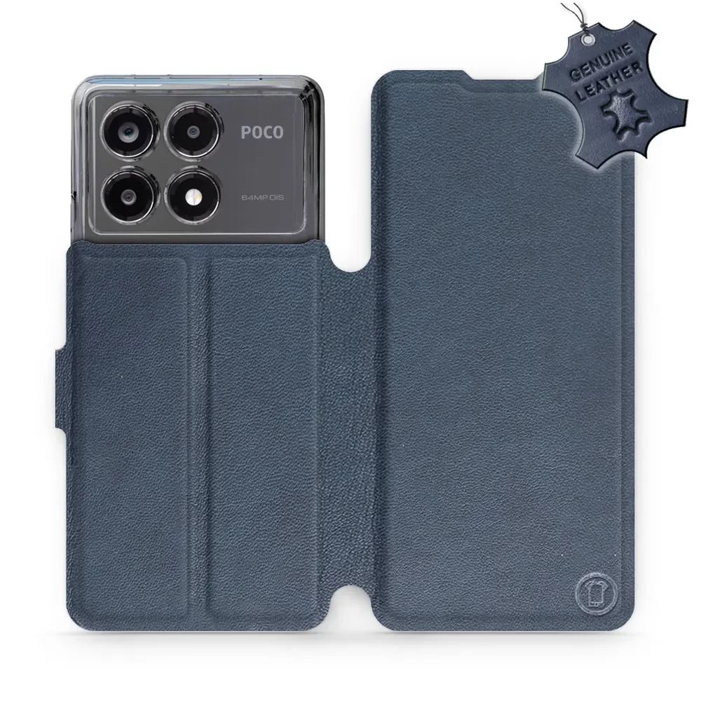 Kožené flip pouzdro Mobiwear - Xiaomi Poco X6 Pro 5G - Modré
