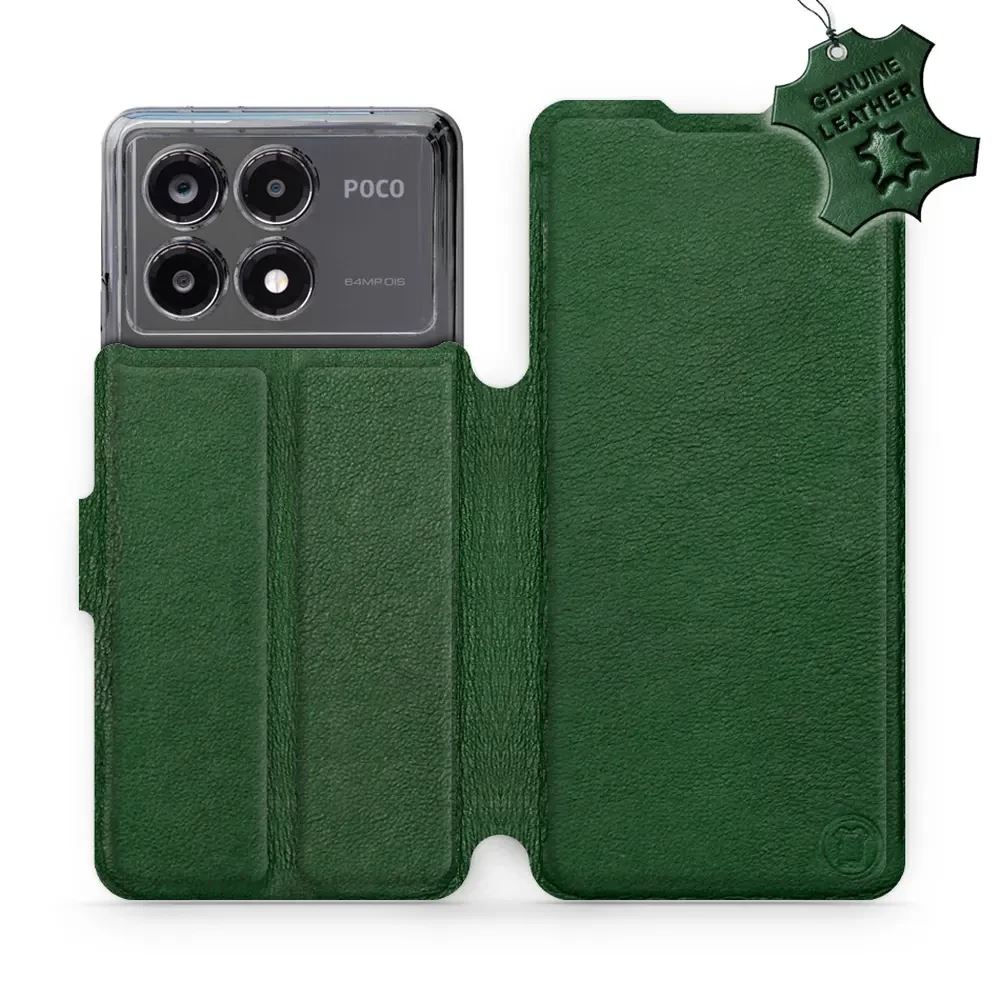 Kožené flip pouzdro Mobiwear - Xiaomi Poco X6 Pro 5G - Zelené