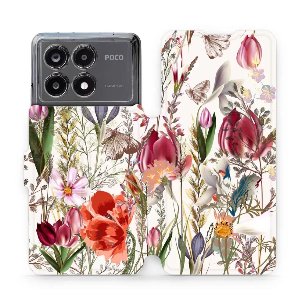 Flipové pouzdro Mobiwear - Xiaomi Poco X6 Pro 5G - MP01S Rozkvetlá louka