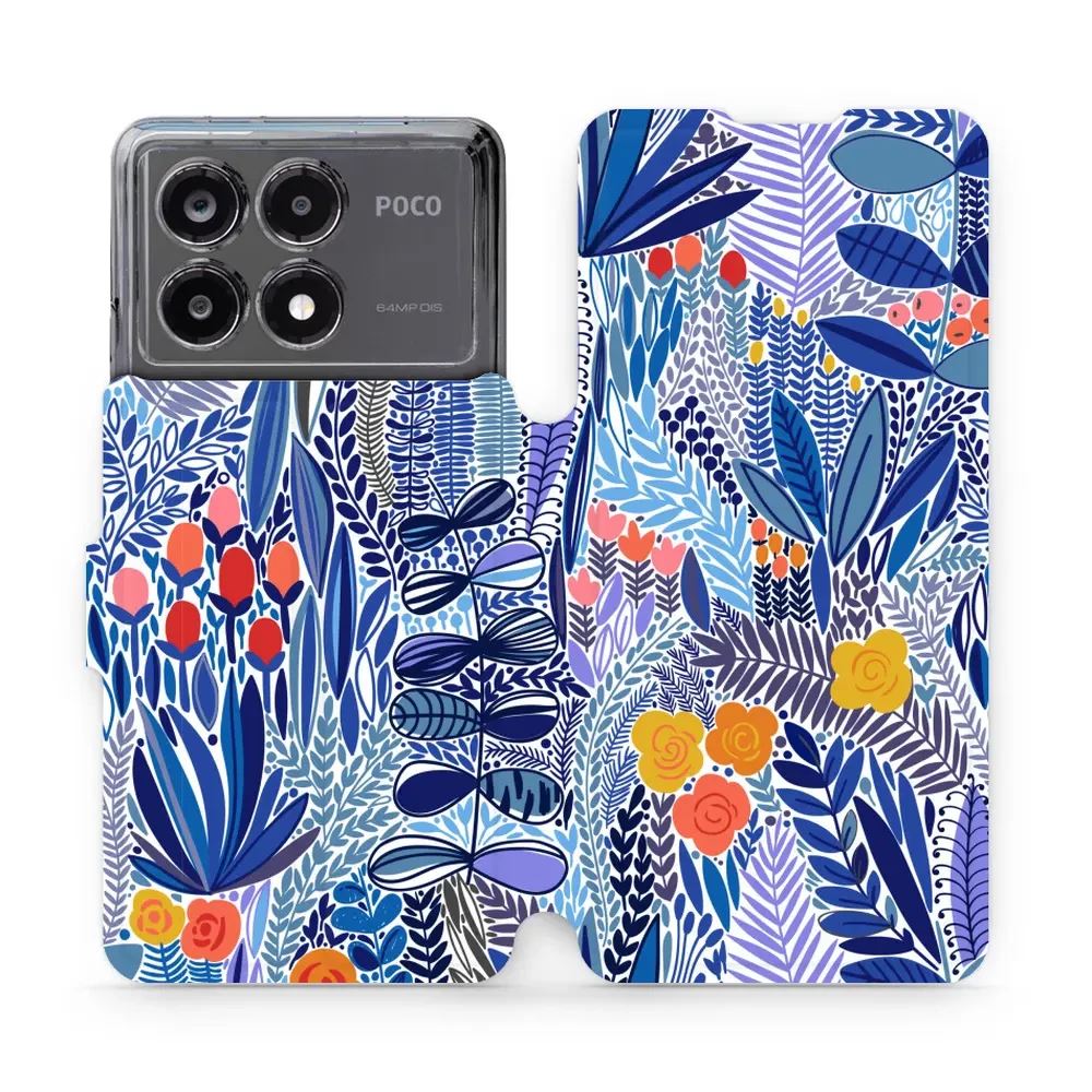 Flipové pouzdro Mobiwear - Xiaomi Poco X6 Pro 5G - MP03P Modrá květena