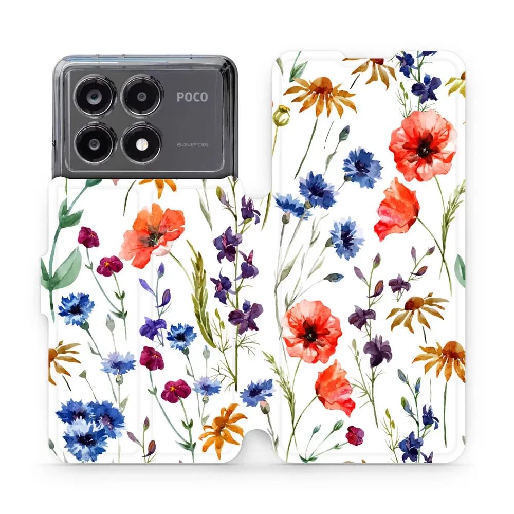 Flipové pouzdro Mobiwear - Xiaomi Poco X6 Pro 5G - MP04S Luční kvítí