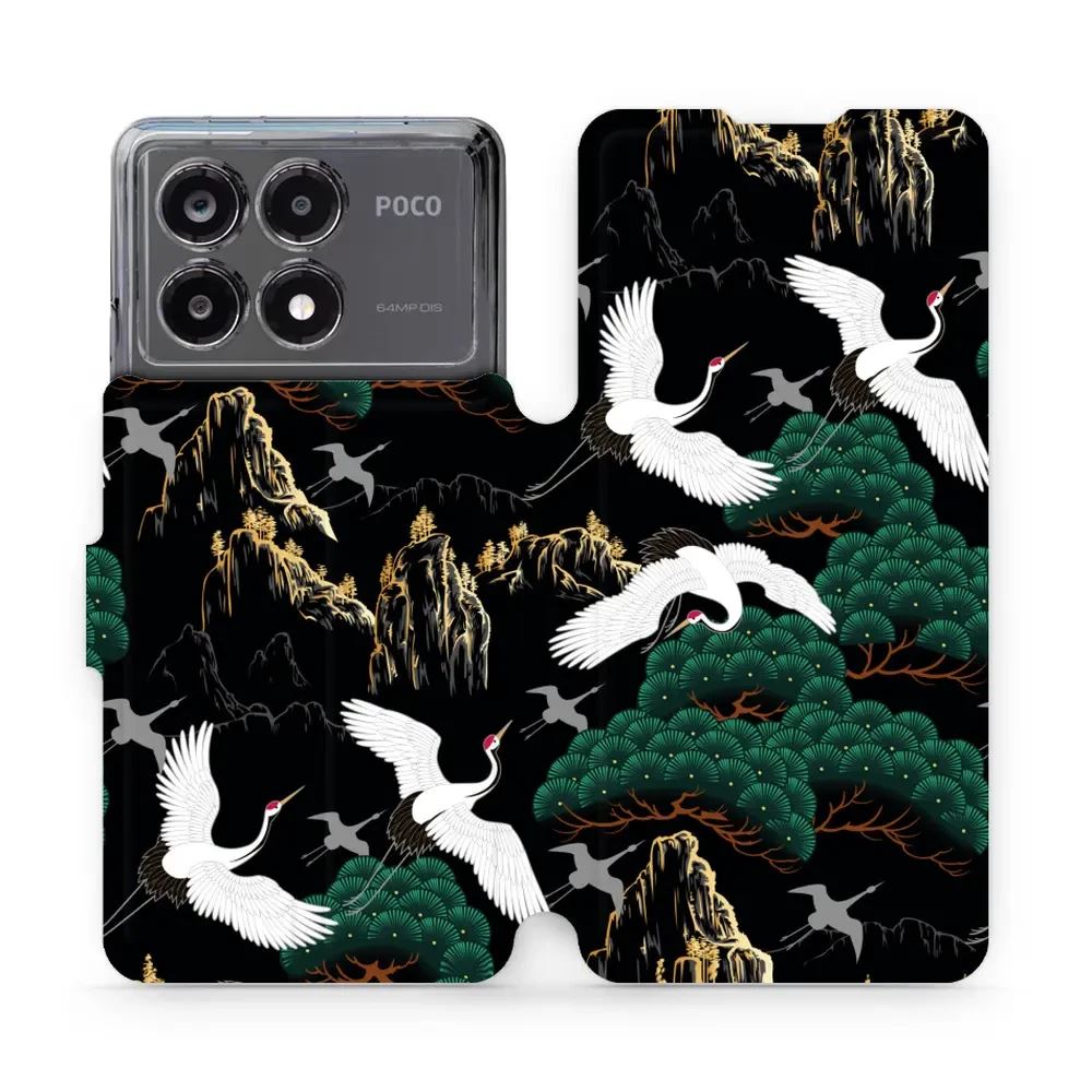 Flipové pouzdro Mobiwear - Xiaomi Poco X6 Pro 5G - VP16S Jeřábi