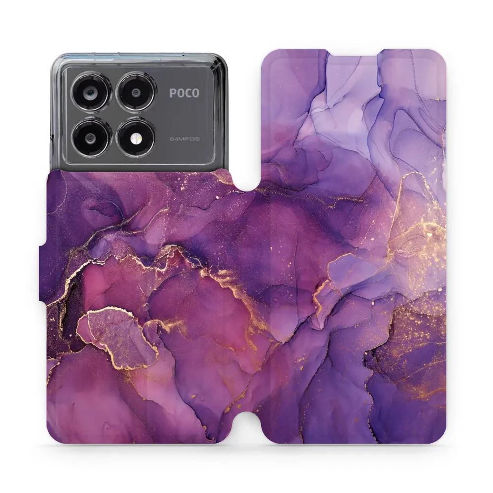 Flipové pouzdro Mobiwear - Xiaomi Poco X6 Pro 5G - VP20S Fialový mramor