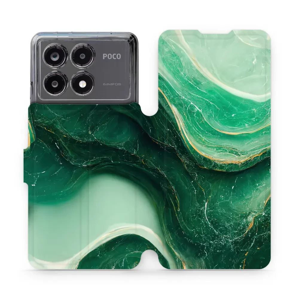 Flipové pouzdro Mobiwear - Xiaomi Poco X6 Pro 5G - VP38S Zelený mramor