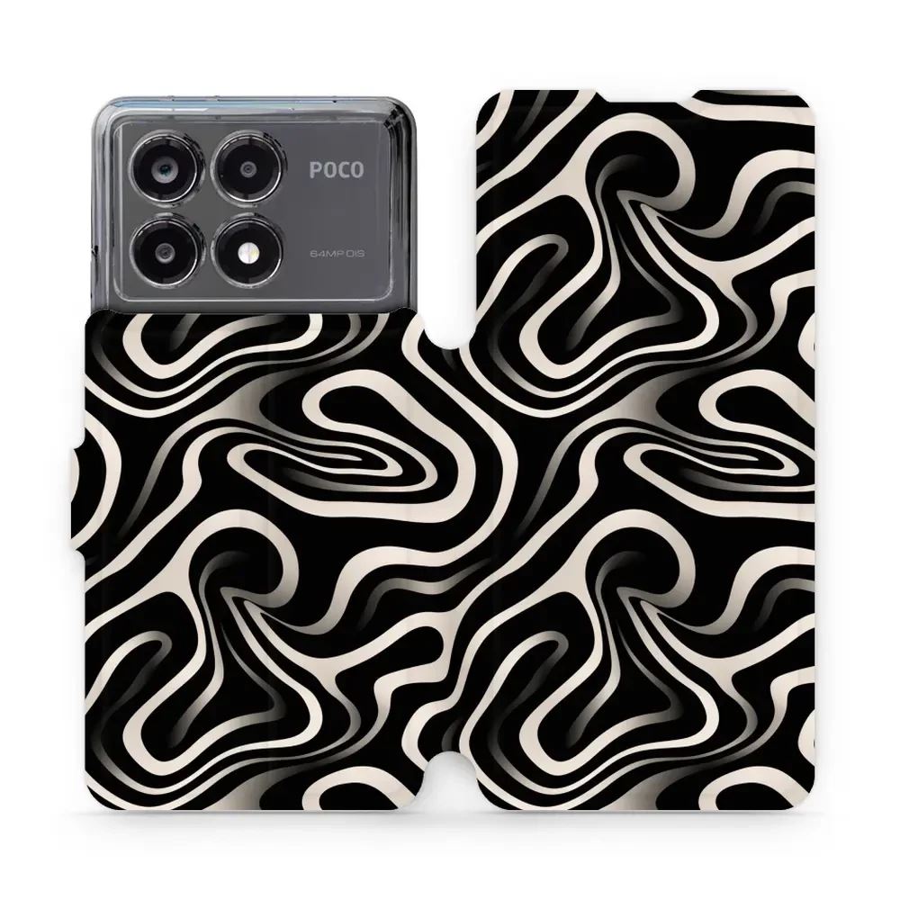 Flipové pouzdro Mobiwear - Xiaomi Poco X6 Pro 5G - VA63S Vlnky a linky