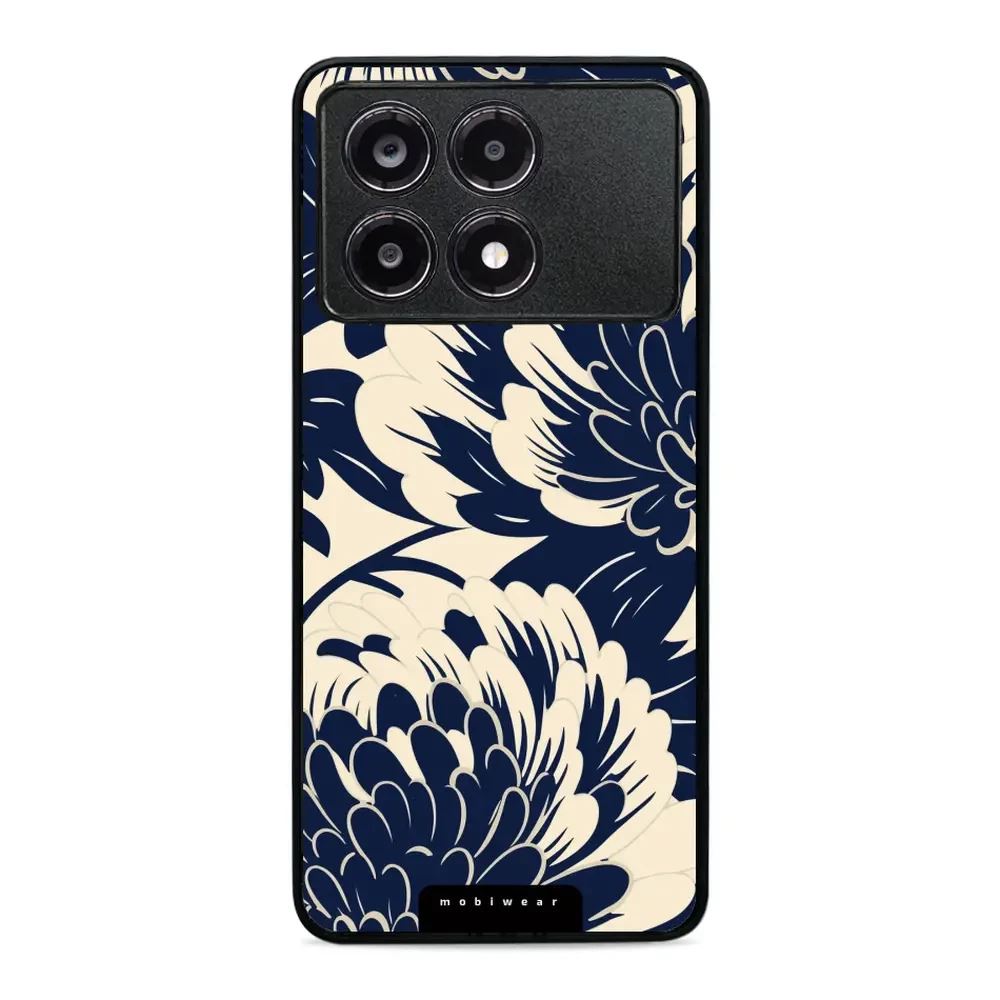 Lesklý kryt Mobiwear Glossy - Xiaomi Poco X6 Pro 5G - GA40G Modré a béžové květy
