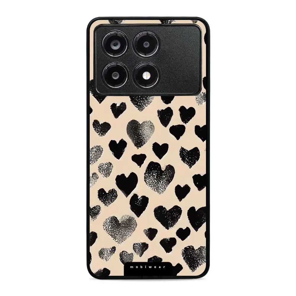 Lesklý kryt Mobiwear Glossy - Xiaomi Poco X6 Pro 5G - GA51G Černá srdíčka