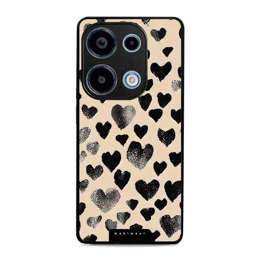Lesklý kryt Mobiwear Glossy - Xiaomi Redmi Note 13 Pro 4G / Poco M6 Pro 4G - GA51G Černá srdíčka