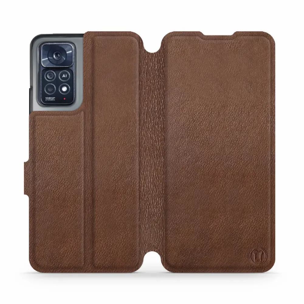 Kožené flip pouzdro Mobiwear - Xiaomi Note 12 Pro 4G - Hnědé