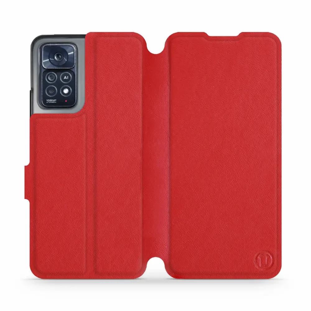 Kožené flip pouzdro Mobiwear - Xiaomi Note 12 Pro 4G - Červené
