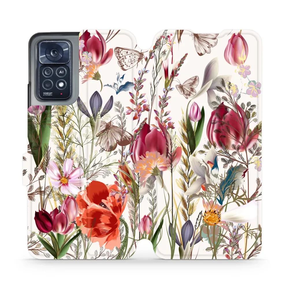 Flipové pouzdro Mobiwear - Xiaomi Note 12 Pro 4G - MP01S Rozkvetlá louka