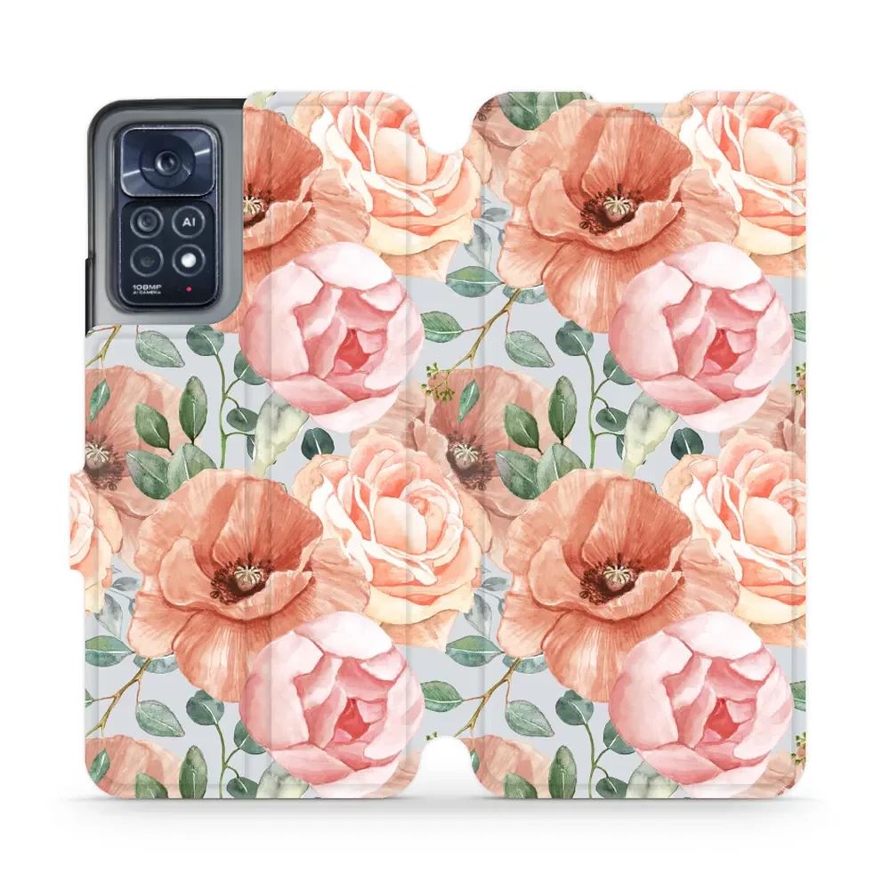 Flipové pouzdro Mobiwear - Xiaomi Note 12 Pro 4G - MP02S Pastelové květy