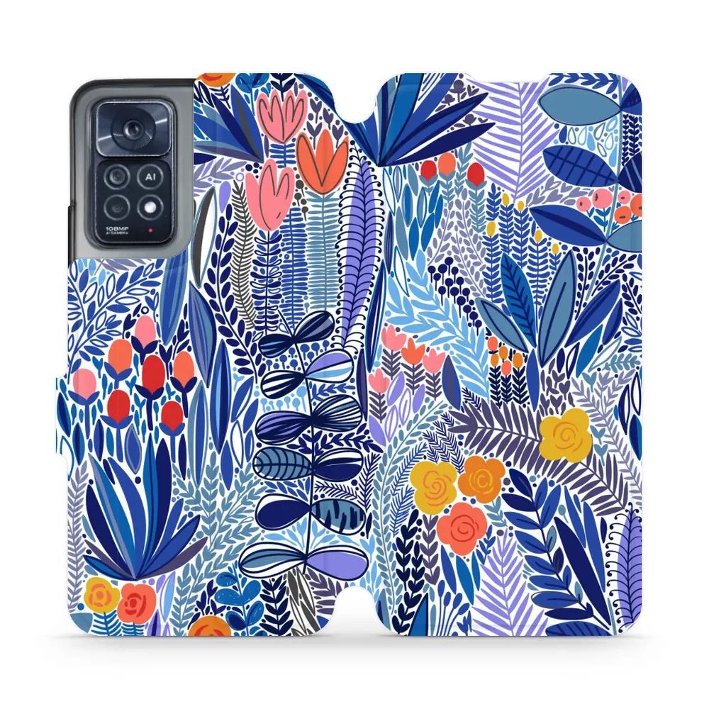 Flipové pouzdro Mobiwear - Xiaomi Note 12 Pro 4G - MP03P Modrá květena