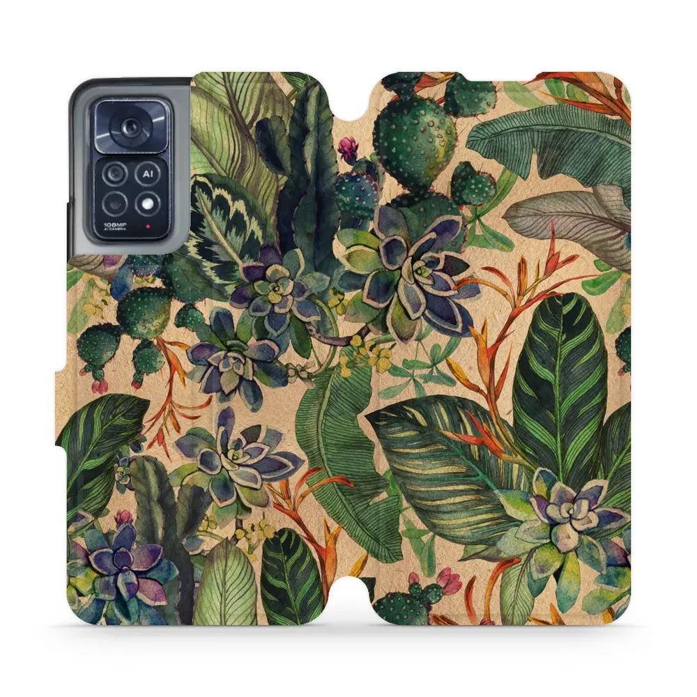 Flipové pouzdro Mobiwear - Xiaomi Note 12 Pro 4G - VP05S Sukulenty