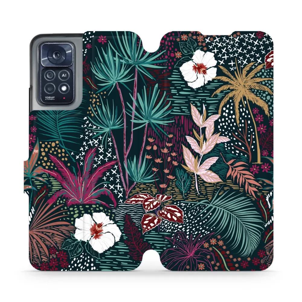Flipové pouzdro Mobiwear - Xiaomi Note 12 Pro 4G - VP13S Temná flóra