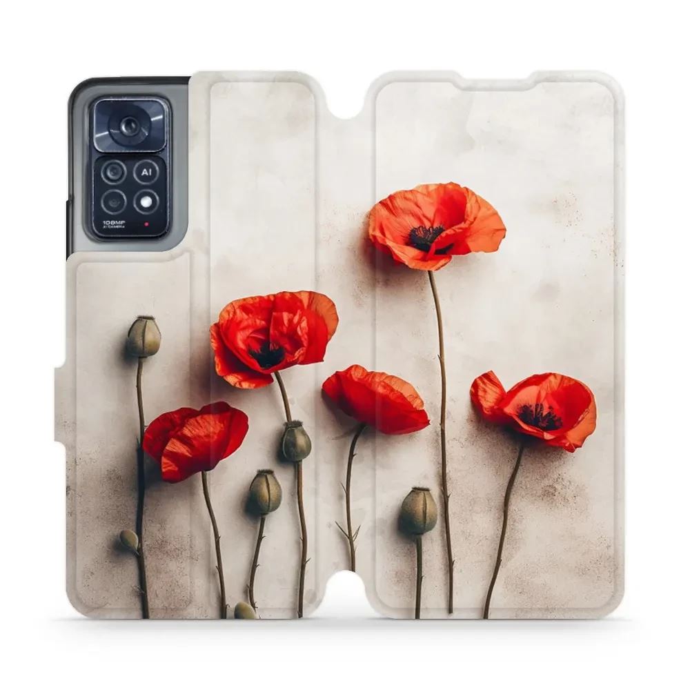 Flipové pouzdro Mobiwear - Xiaomi Note 12 Pro 4G - VP42S Vlčí máky