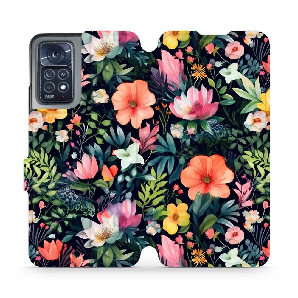 Flipové pouzdro Mobiwear - Xiaomi Note 12 Pro 4G - VP48S Pestré kvítky