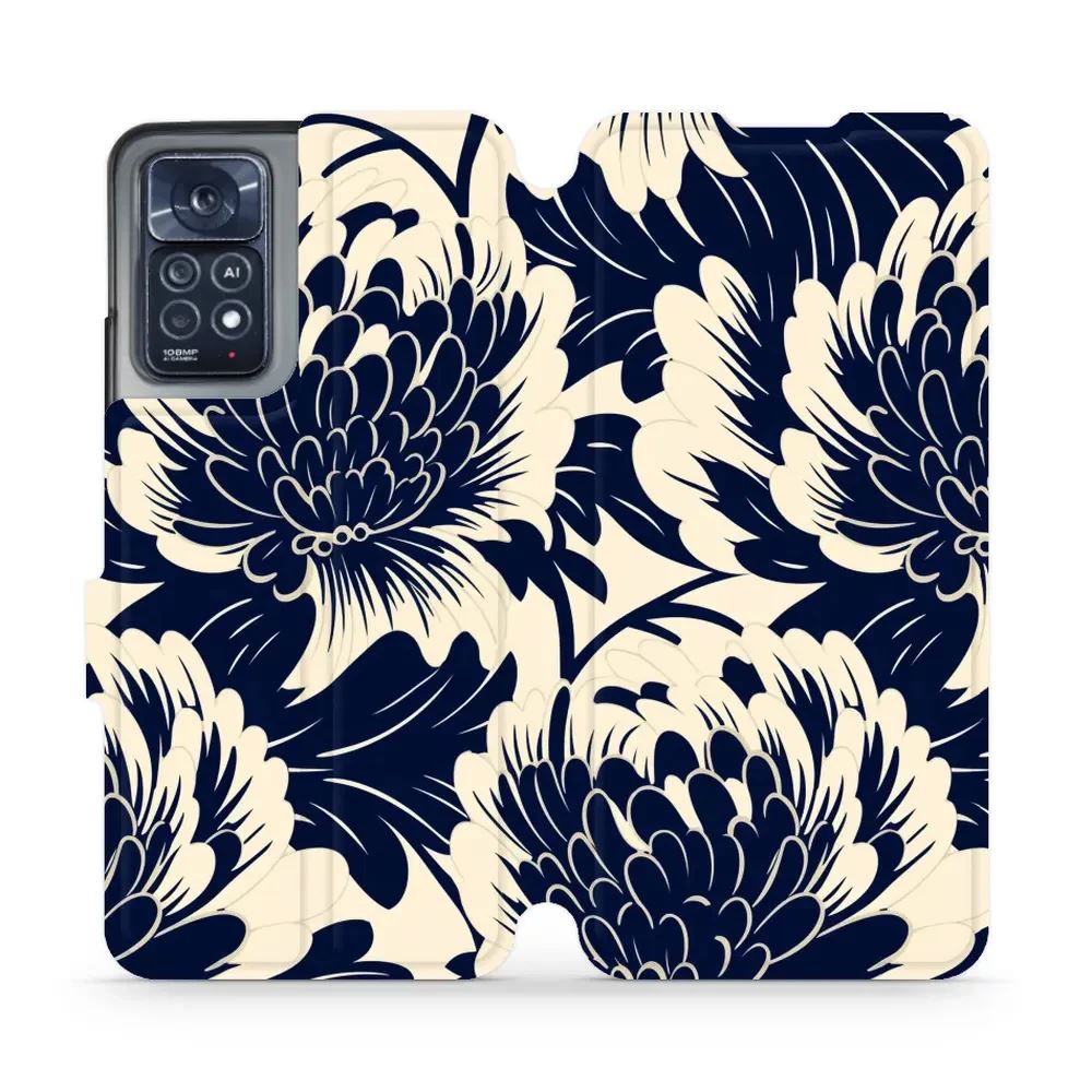 Flipové pouzdro Mobiwear - Xiaomi Note 12 Pro 4G - VA40S Modré a béžové květy
