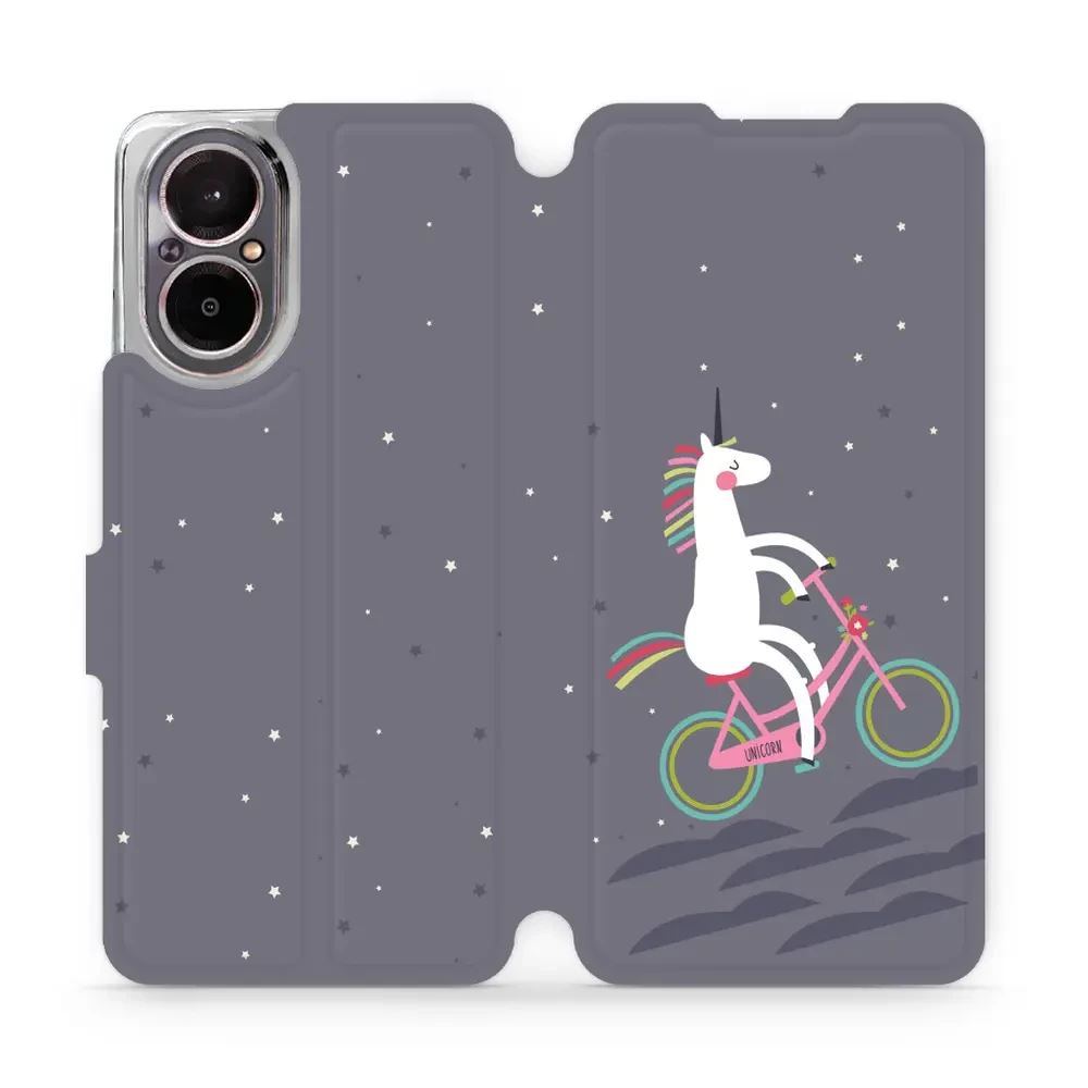 Flipové pouzdro Mobiwear - Realme C67 - V024P Jednorožec na kole