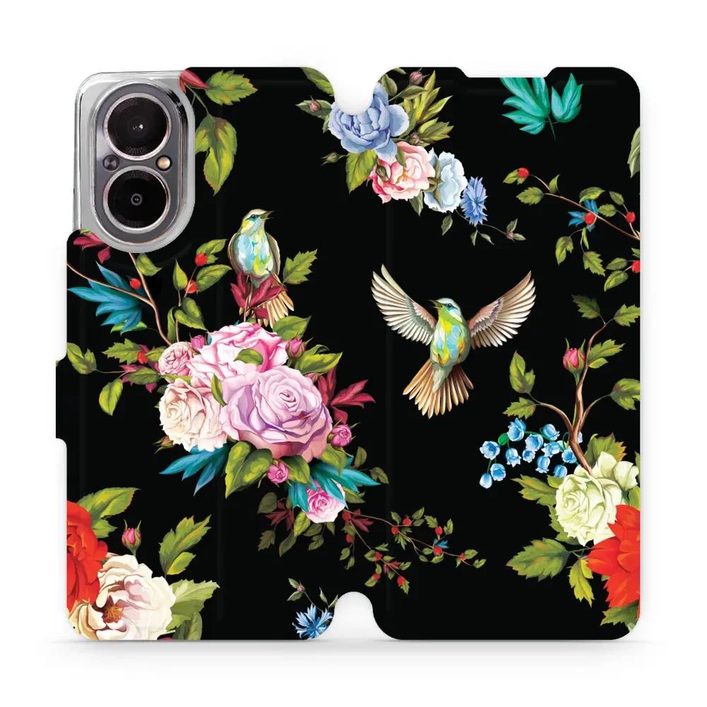 Flipové pouzdro Mobiwear - Realme C67 - VD09S Ptáčci a květy